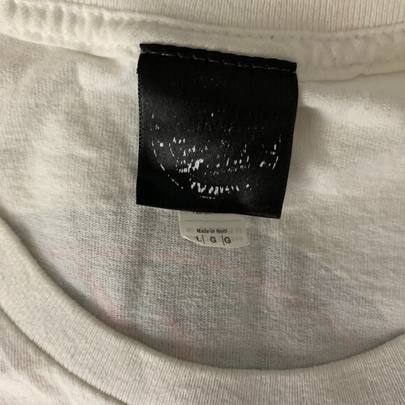 Vintage Santa Cruz Crewneck T Shirt L White Flames Logo Short Sleeves Skateboard - Picture 7 of 7